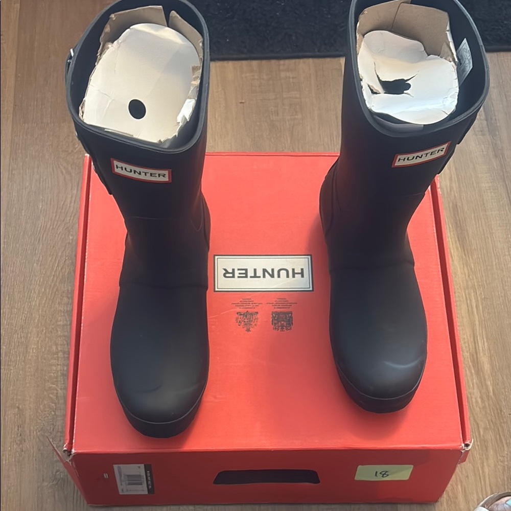 Hunter Black Rain Boots size 9 NWT